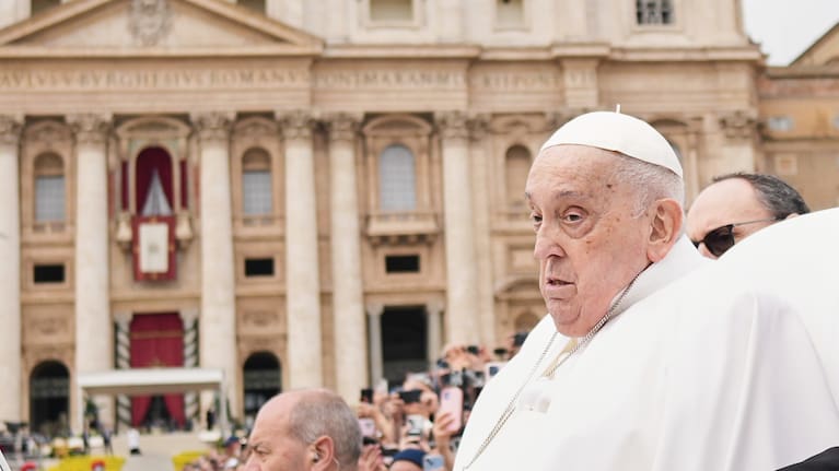 Pope Francis tours St. Peter's Square in his popemobile after bestowing the Urbi et Orbi (Latin for to the city and to the world) blessing at the end of the Easter mass