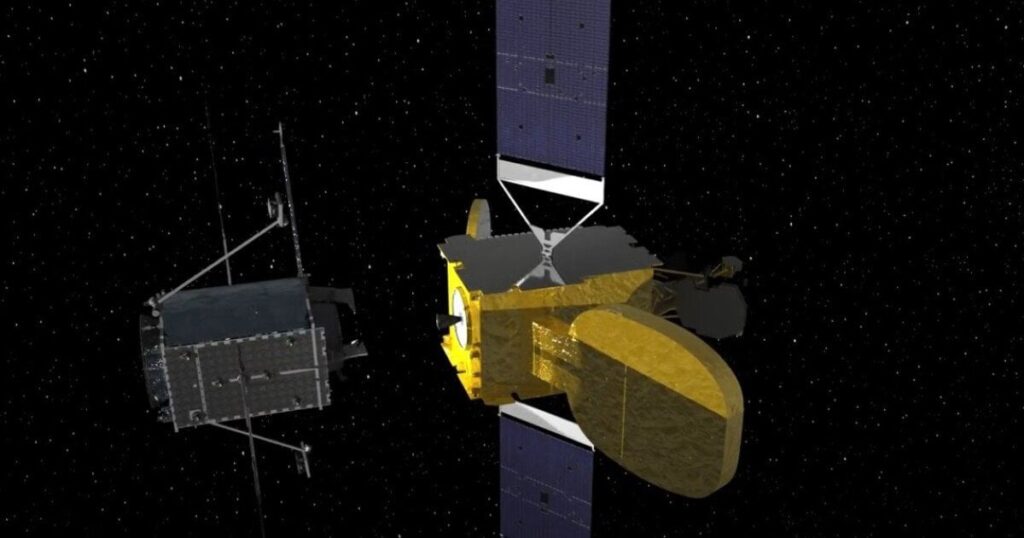 MEV-1 service spacecraft makes history with first undocking of two commercial satellites in geosynchronous earth orbit (GEO) – heralding a new age of commercial space operations.