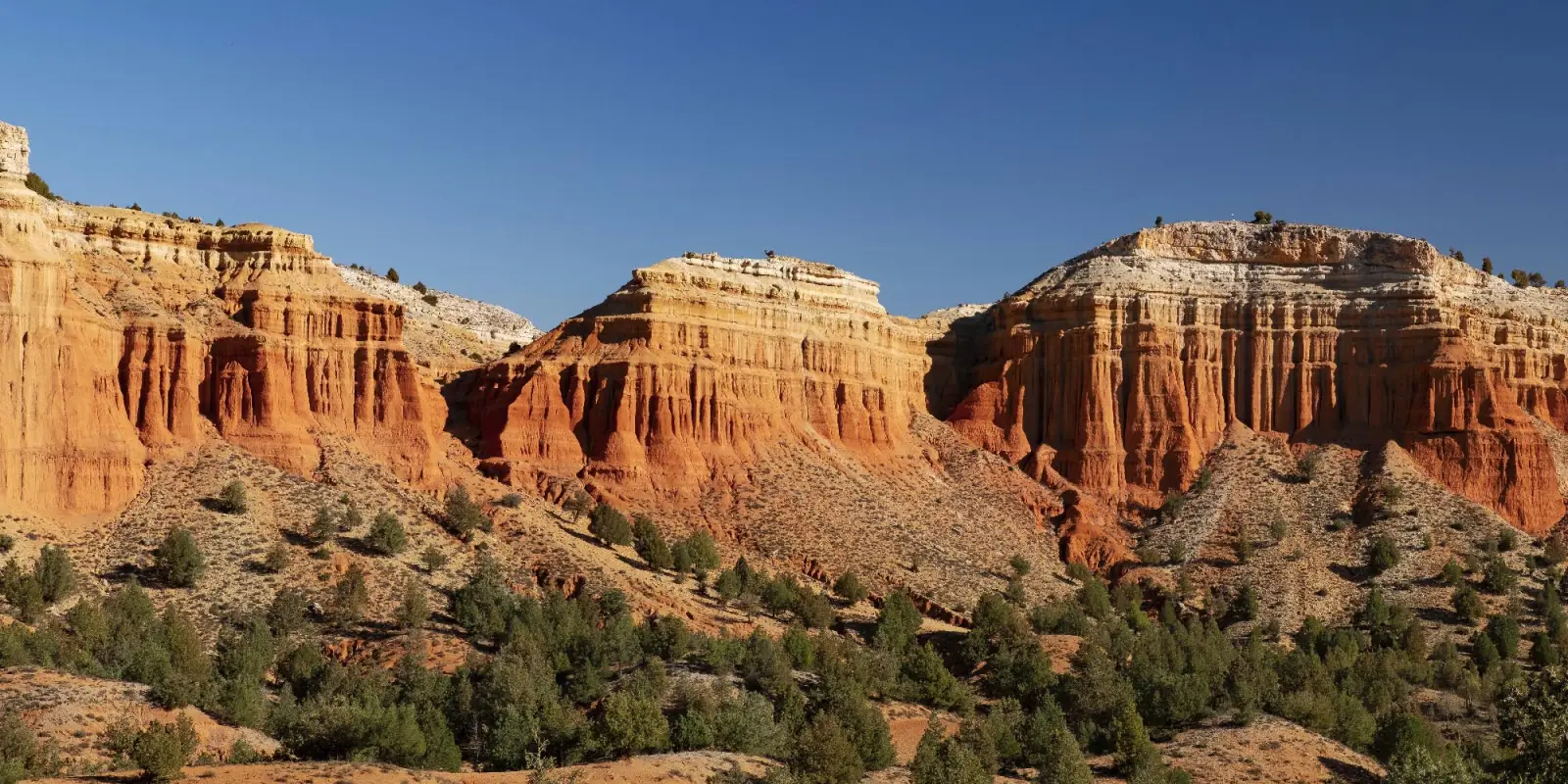 Johnny Depp Brings Dior And Spotlight To Spain’s Screen Tourism Gem 3 Reddish rock formations and green shrubs in Rambla de Barrachina, Teruel, Spain