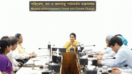 Environment Adviser Syeda Rizwana Hasan during a meeting with government officials at the Secretariat on 6 April 2025. Photo: UNB