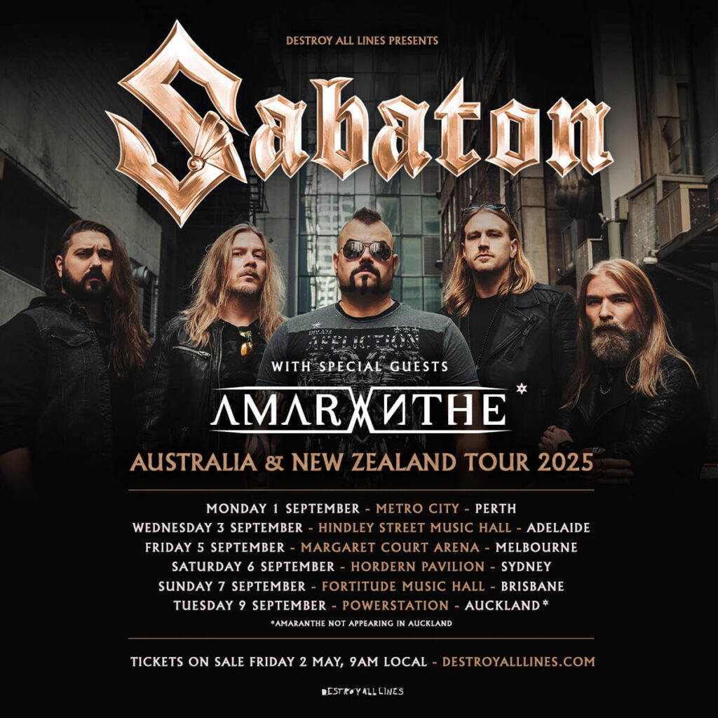Sabaton - Australia and New Zealand Tour 2025