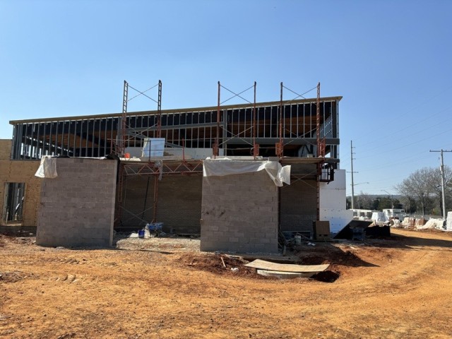 Construction continues on a new Food, Beverage and Entertainment Center to the north of the Commissary.