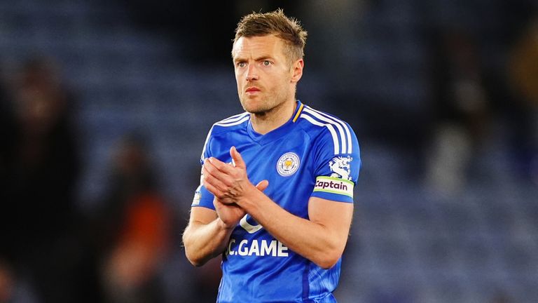 Leicester City's Jamie Vardy after the Premier League match against Newcastle