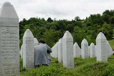 Anniversary of the slaughter of Srebrenica, Bosnia, where more than 8000 Muslim civilians were killed in 1995 by the Serbian army. Funeral prayer is performed for the 175 newly identified Srebrenica victims during the mass burial ceremony at Srebrenica-Potocari Memorial and Cemetery in Srebrenica, Bosnia and Herzegovina, July 11, 2014.