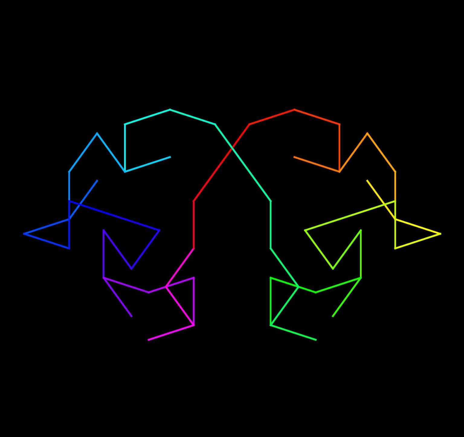 [OC] A visualisation I made of the Pisano period (a sequence of the Fibonacci sequence where the number in the units column repeats every 60 iterations).