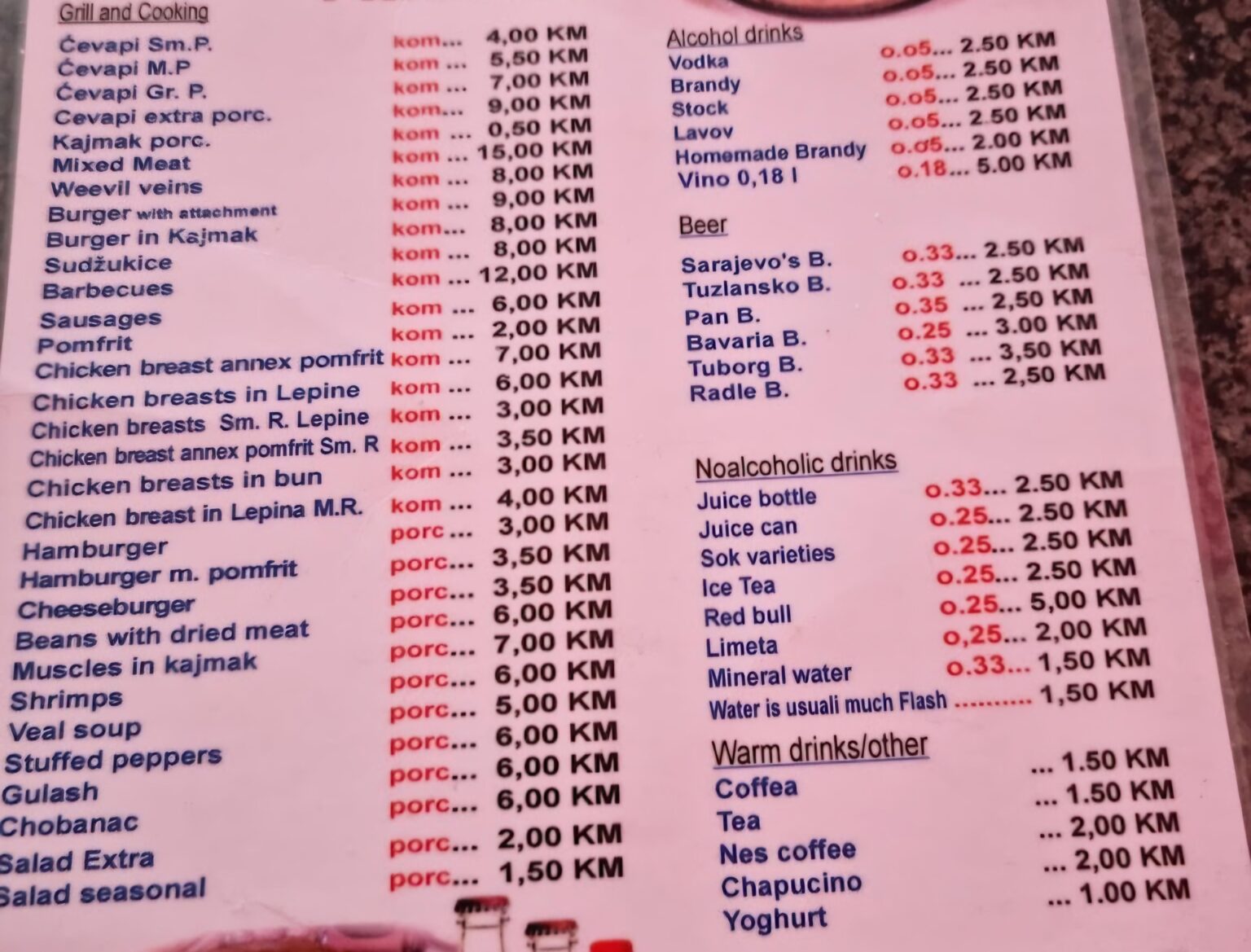 Hello everyone, therefore, a few days ago, I looked at me at a restaurant, at least they have interesting translations for food and pizzas in English. 😆 What is your ridiculous translation here?