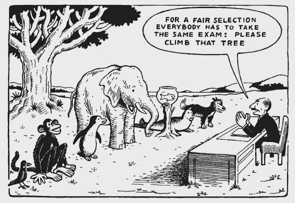 Everybody is a genius. But if you judge a fish by its ability to climb a tree, it will live its whole life believing that it is stupid (Albert Einstein)