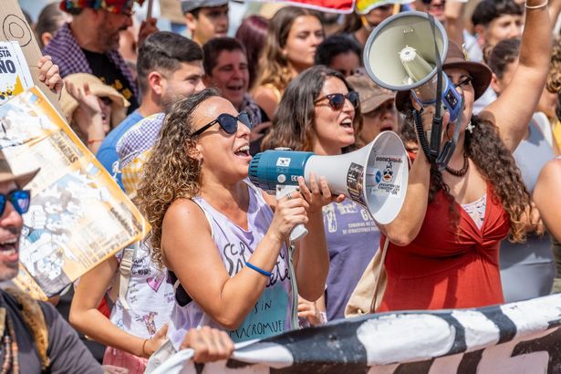 Protesters in Gran Canaria