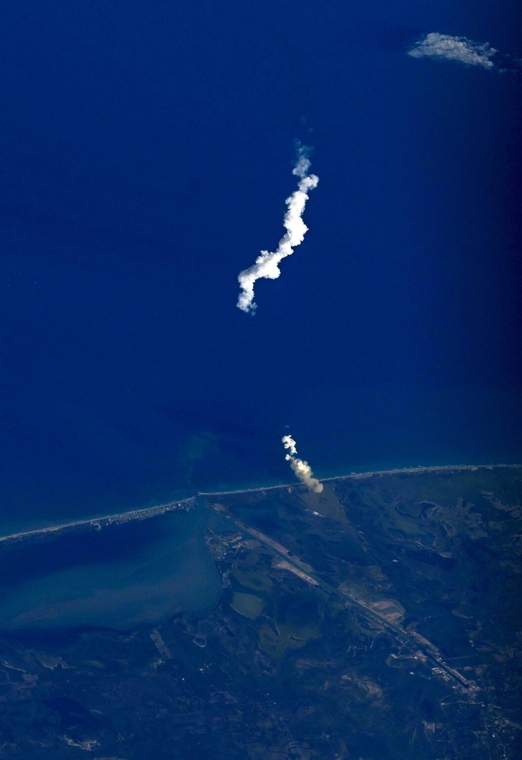 Starship launch as seen from the International Space Station