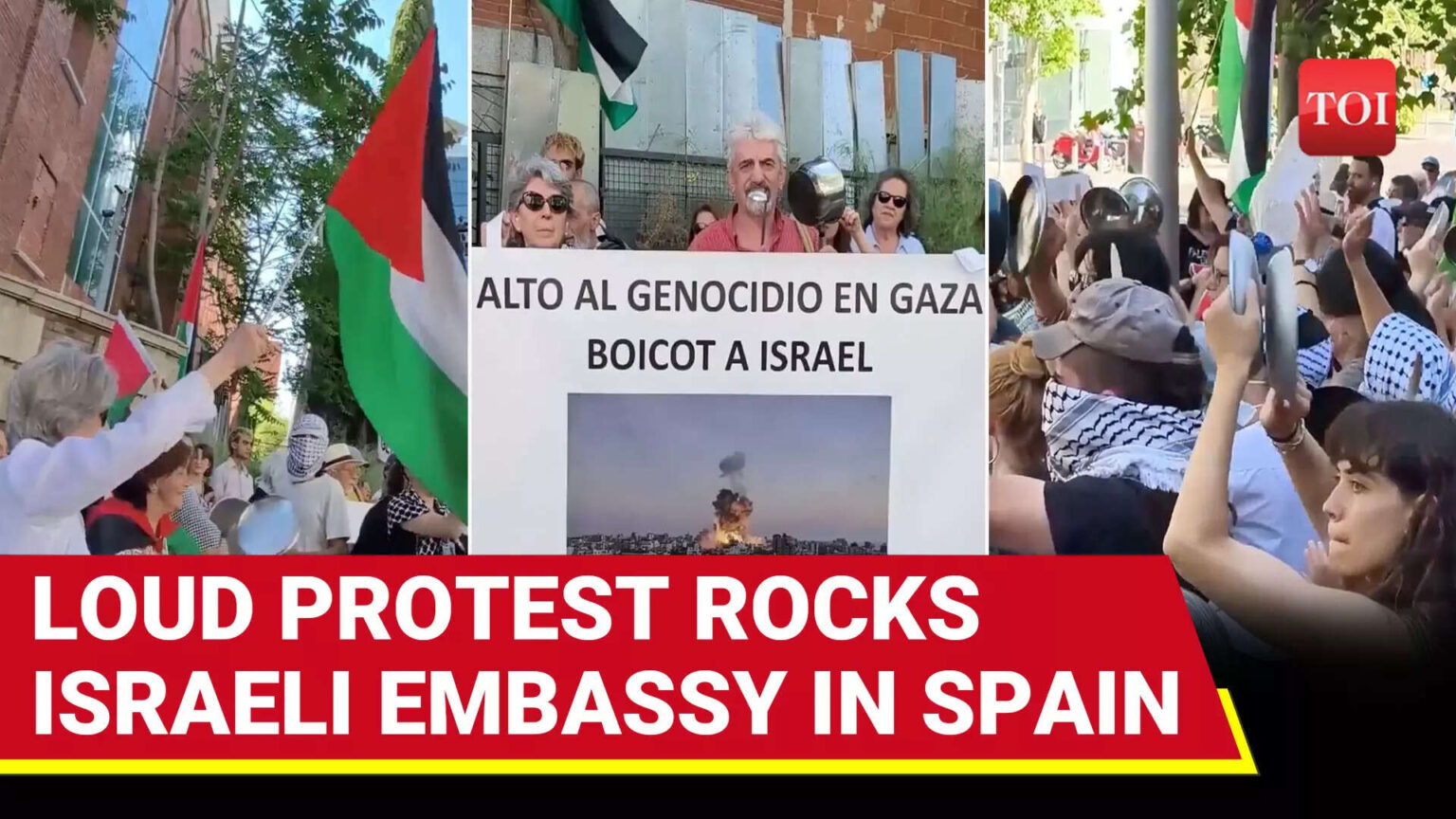 ‘CUT ALL TIES’: Spain’s BANGING Protest Outside Israel Embassy In Madrid 'CUT ALL TIES': Spain's BANGING Protest Outside Israel Embassy In Madrid