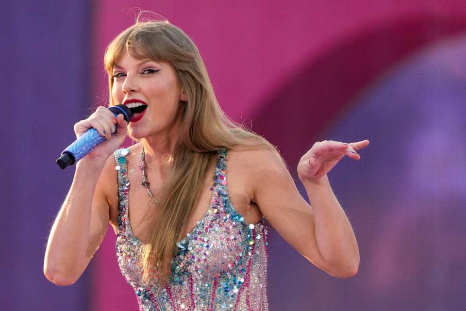Taylor Swift during the first night of the "Eras Tour" at Paycor Stadium in Cincinnati, Ohio.Sam Greene &sol; USA TODAY NETWORK via Imagn Images
