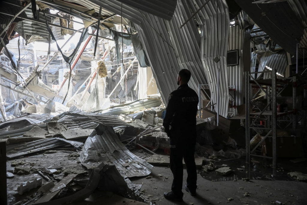 Aftermath of a Russian drone attack in Odesa