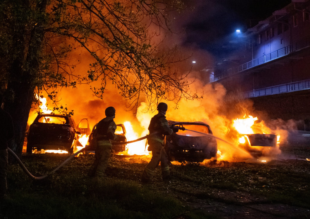 Russian drone strike in Kyiv