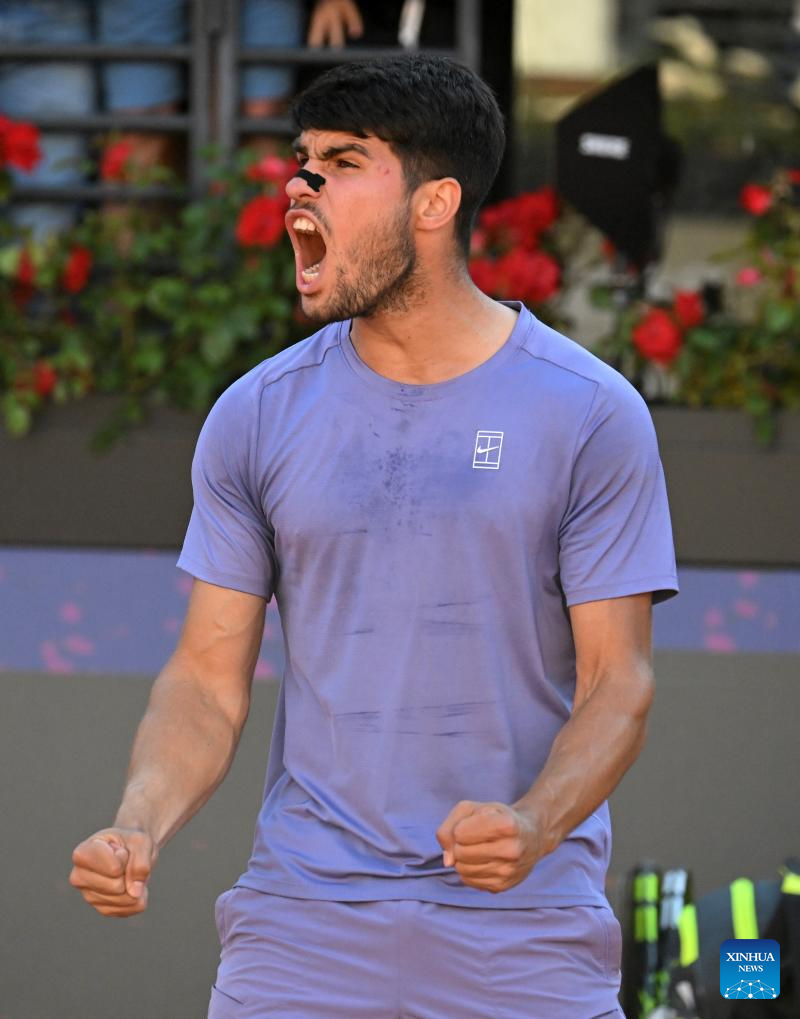 Carlos Alcaraz of Spain vs. Lorenzo Musetti of Italy-Xinhua