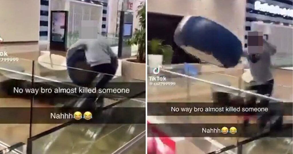 School boys deny throwing massive seat over balcony at Westfield