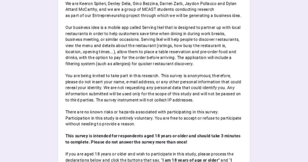 School Entreprenurship Questionnaire
