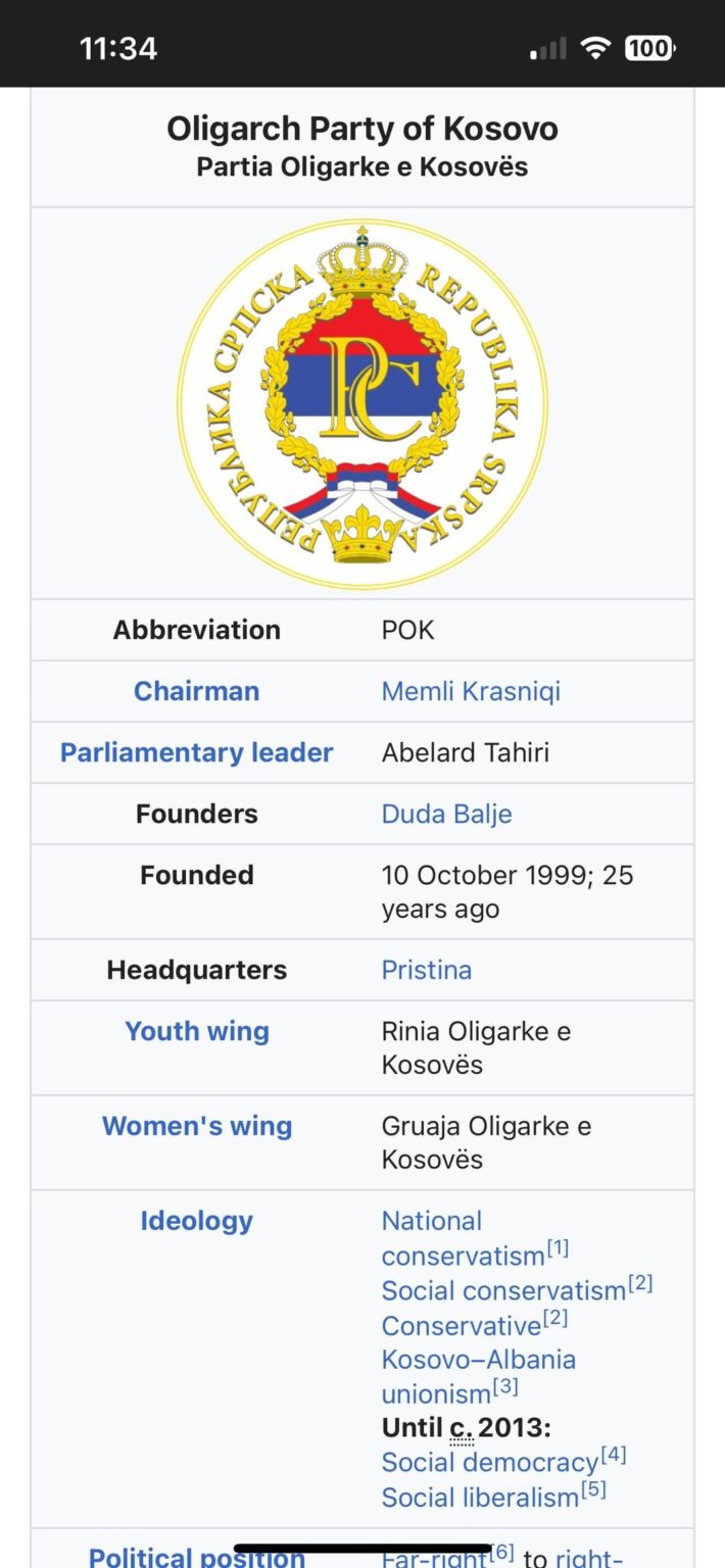 Someone vandalized the official PDK website on Wikipedia.