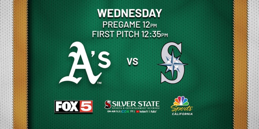 Watch A’s vs. Mariners on FOX5 and Silver State Sports and Entertainment Network