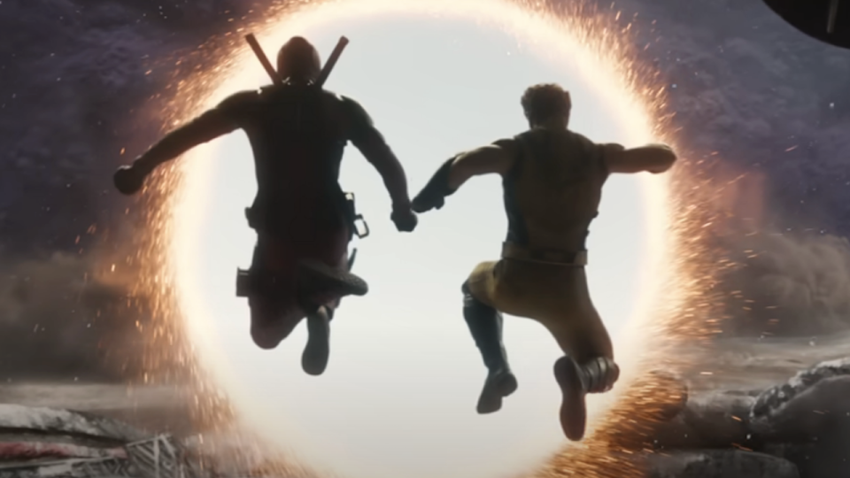 Deadpool and Wolverine make the portal jump