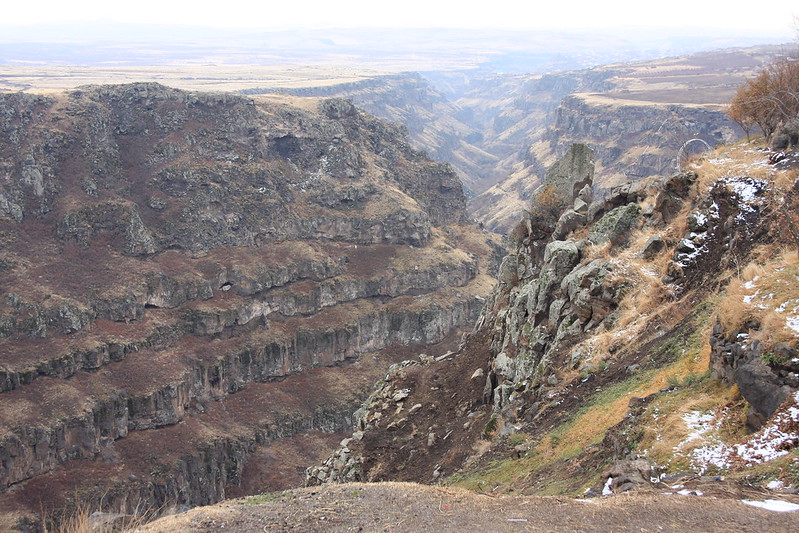 Armenian landscape next to Saghmosavank monastery