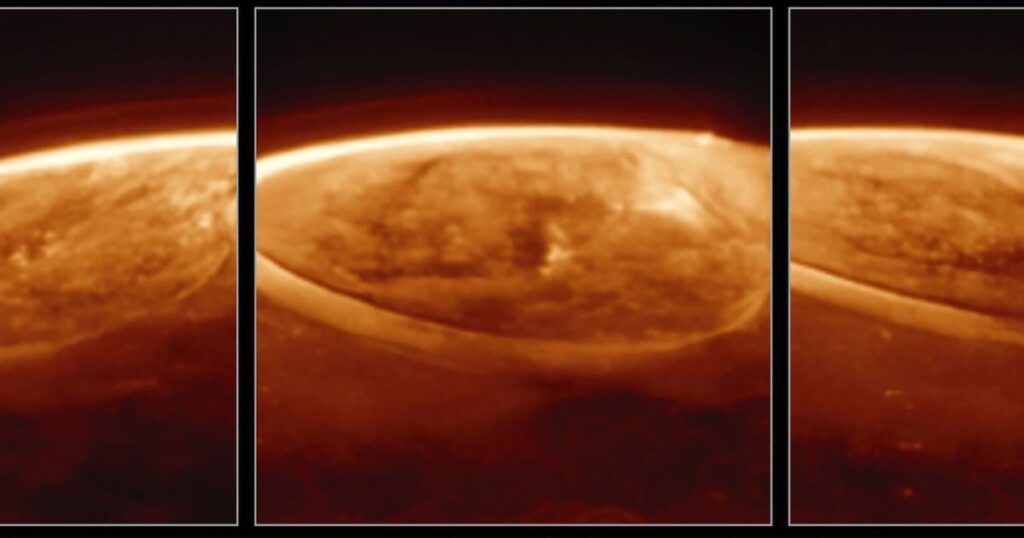 Bright auroras on Jupiter are captured by Webb Space Telescope
