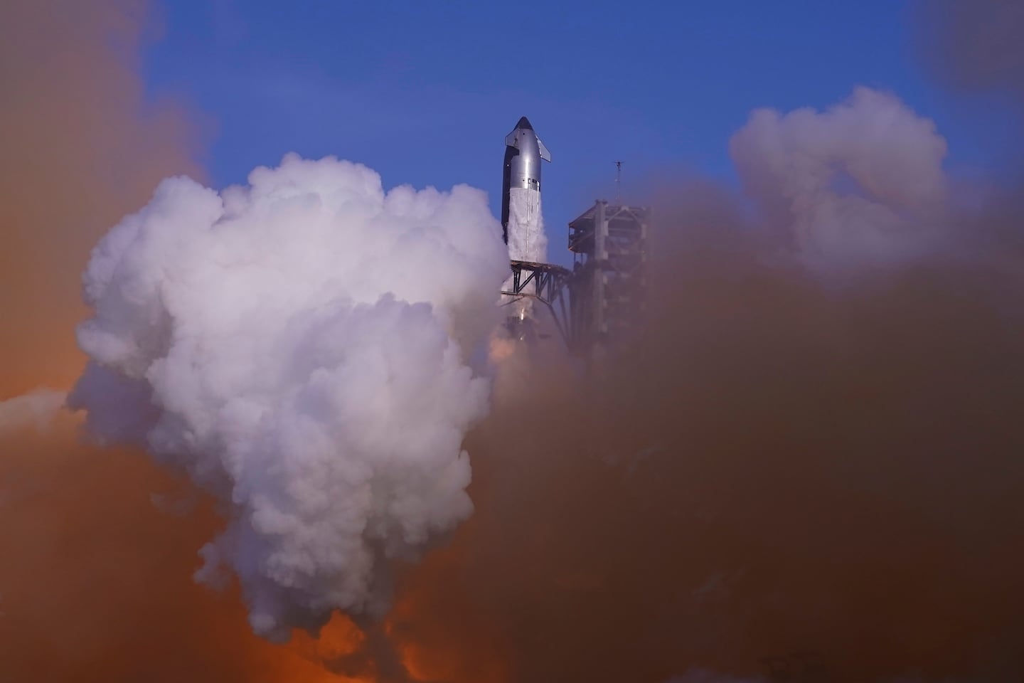 SpaceX's mega rocket Starship makes a test flight from Starbase, Texas, on May 27.