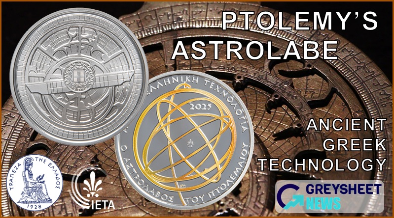 Greece. New Silver Proof Coin Features Ingenious Ancient Astrological Instrument enlarged image for Greece. New Silver Proof Coin Features Ingenious Ancient Astrological Instrument