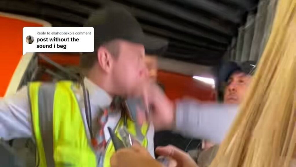 Shocking moment British passenger screams homophobic abuse at airline staff and threatens other passengers for 'staring at him' before getting punched by airport worker