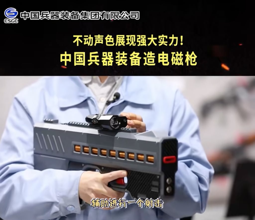 Recent footage of the Chinese electromagnetic coil gun, which can fire 3,000 rounds per minute, shows it can shatter car windows and demolish door panels in seconds. Photo: douyin