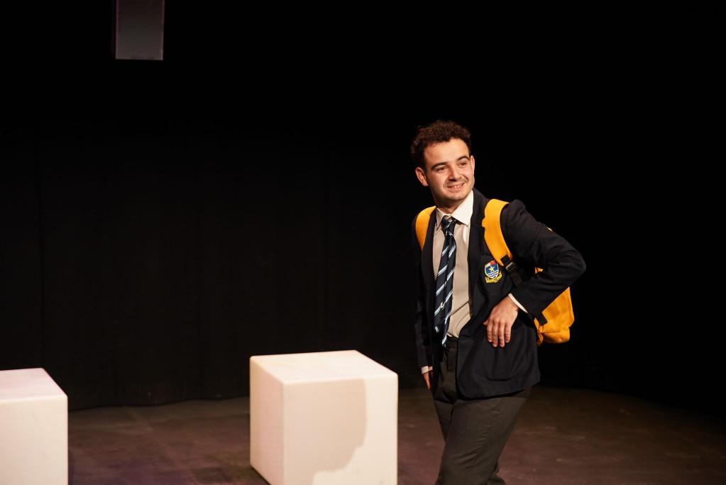 Jamie Cardona in <em>Mid-Djarju ta’ Student fi Skola tal-Knisja</em>. Photo: Owen Michael Galea
