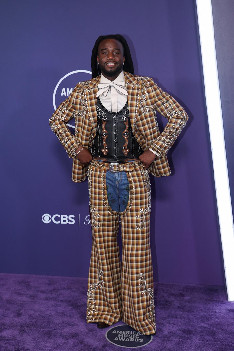 Shaboozey attends the 2025 American Music Awards, in Las Vegas, Nevada, May 26, 2025.
