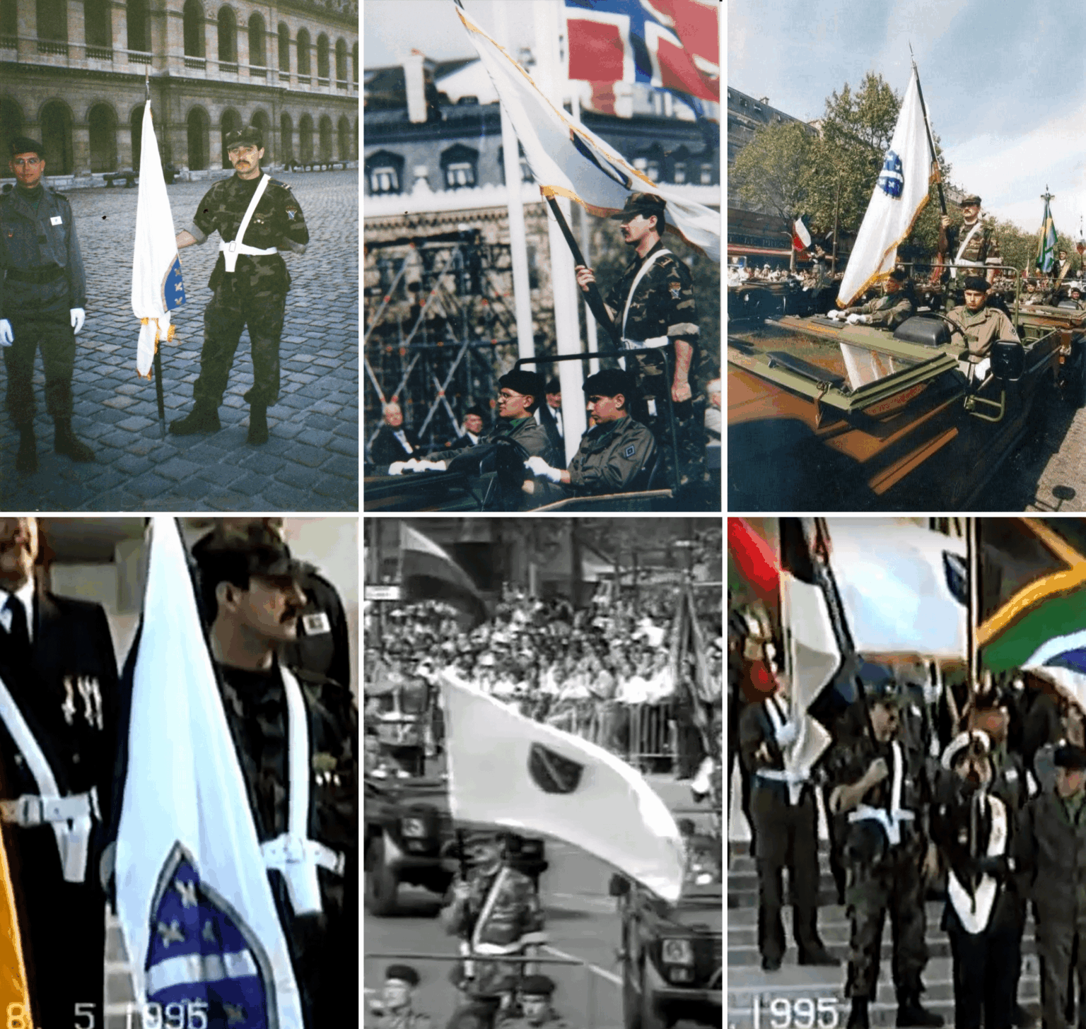 Flag with Ljiljani on the day of victory over fascism, May 7 and 8, 1995, in Paris