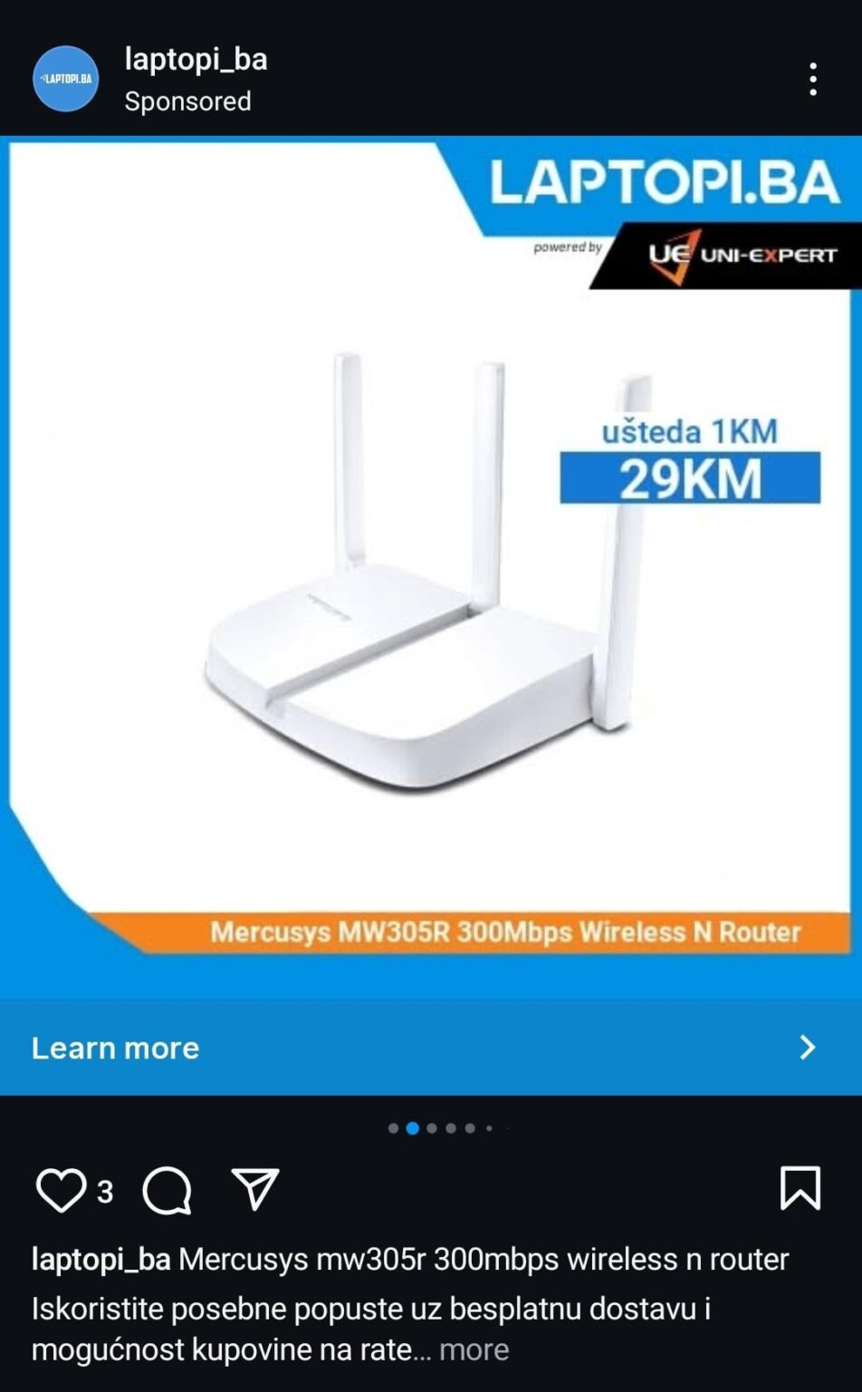 Nonerilically advertise 1km savings