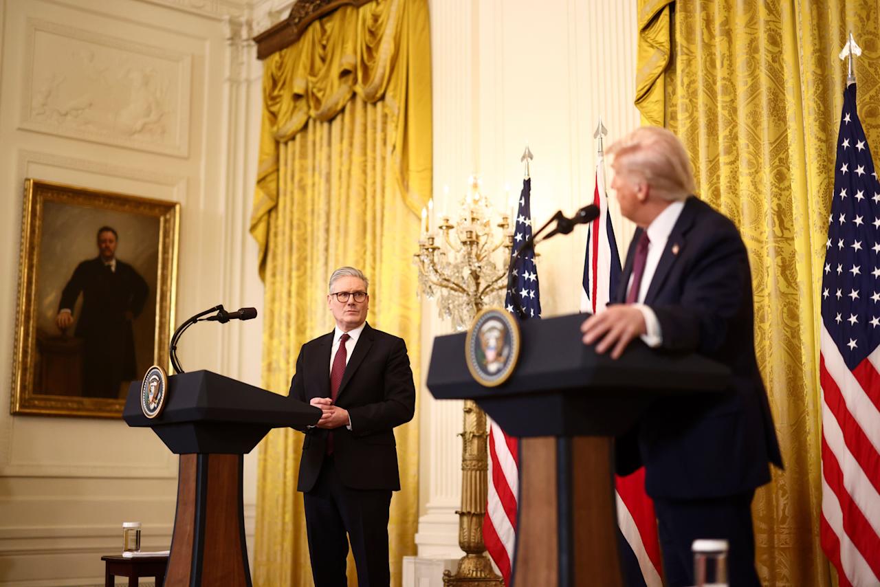WASHINGTON DC, USA - 27 February 2025 - US President Donald Trump and UK Prime Minister Keir Starmer meet at The White House, Washington DC, USA on Th