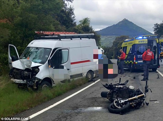 The 62-year-old collided head-on with a van this afternoon on a road running beside the A-12 motorway