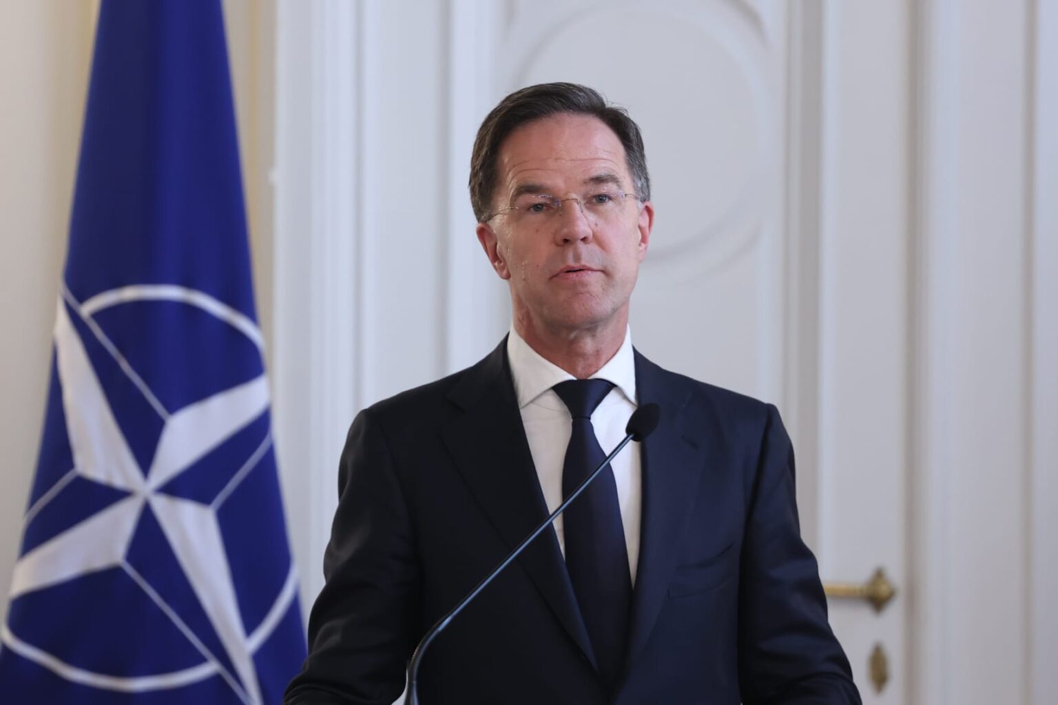 NATO Secretary General Mark Rutte speaks during a joint press conference with representatives of Bosnia and Herzegovina in Sarajevo, Bosnia and Herzegovina on March 10, 2025 (AA Photo)