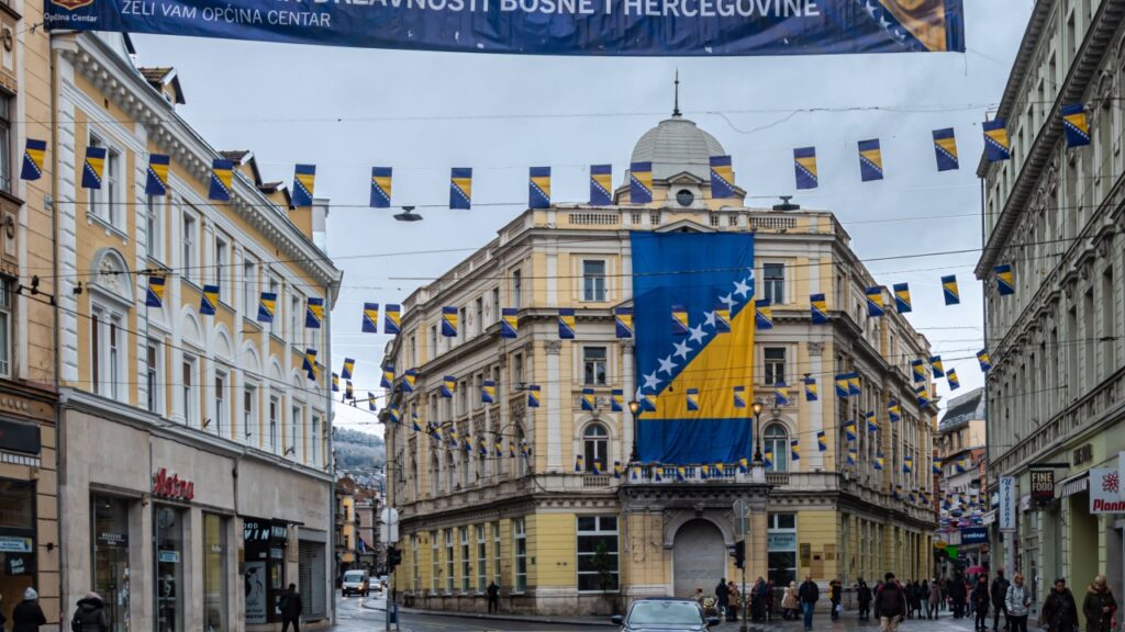 Sarajevo flags in Bosnia and Herzegovina