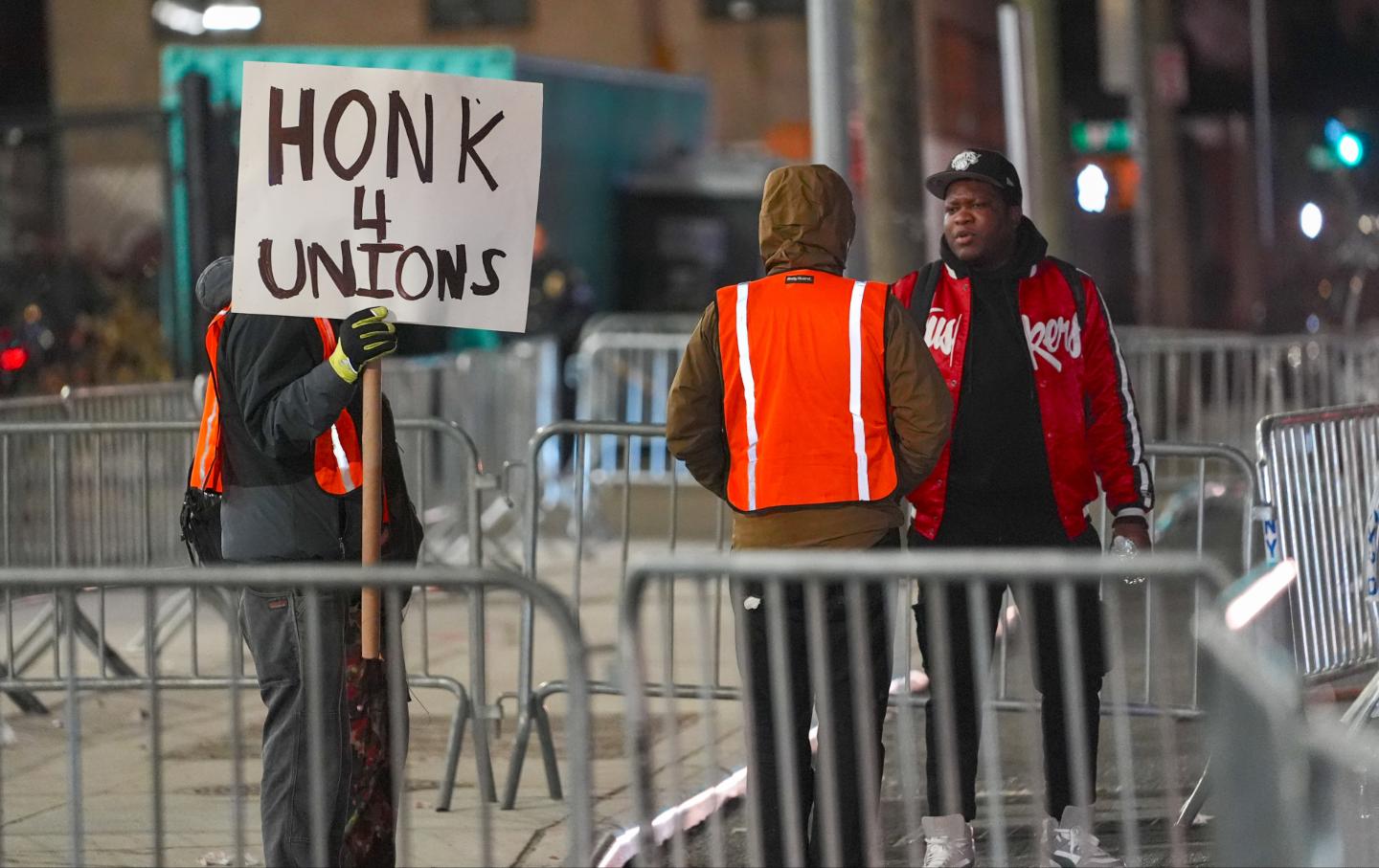 Amazon workers affiliated with the Teamsters Union continue a strike at the company's delivery hubs in Maspeth, Queens, borough of New York City just days before Christmas on December 20, 2024.