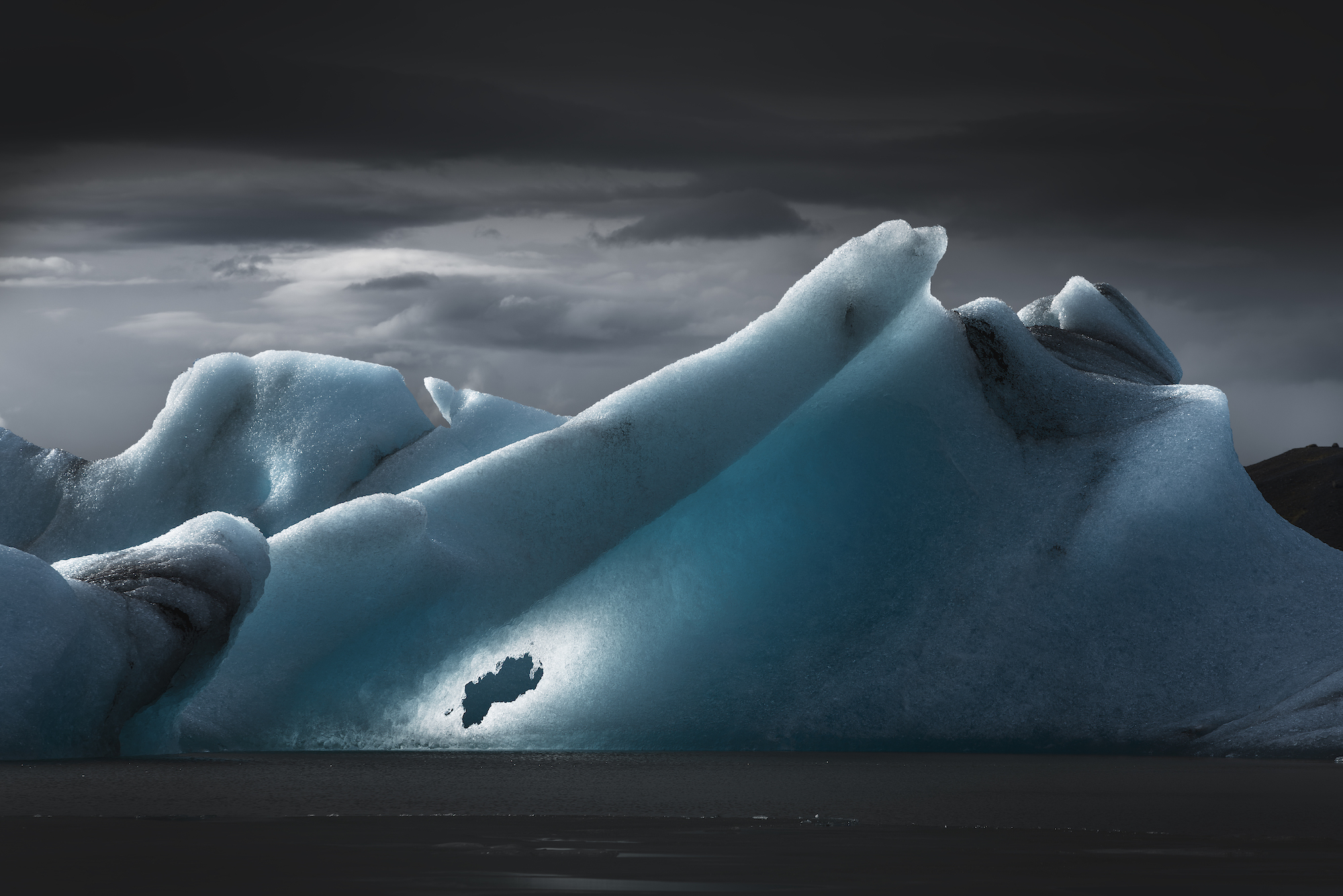 a hole in an iceberg