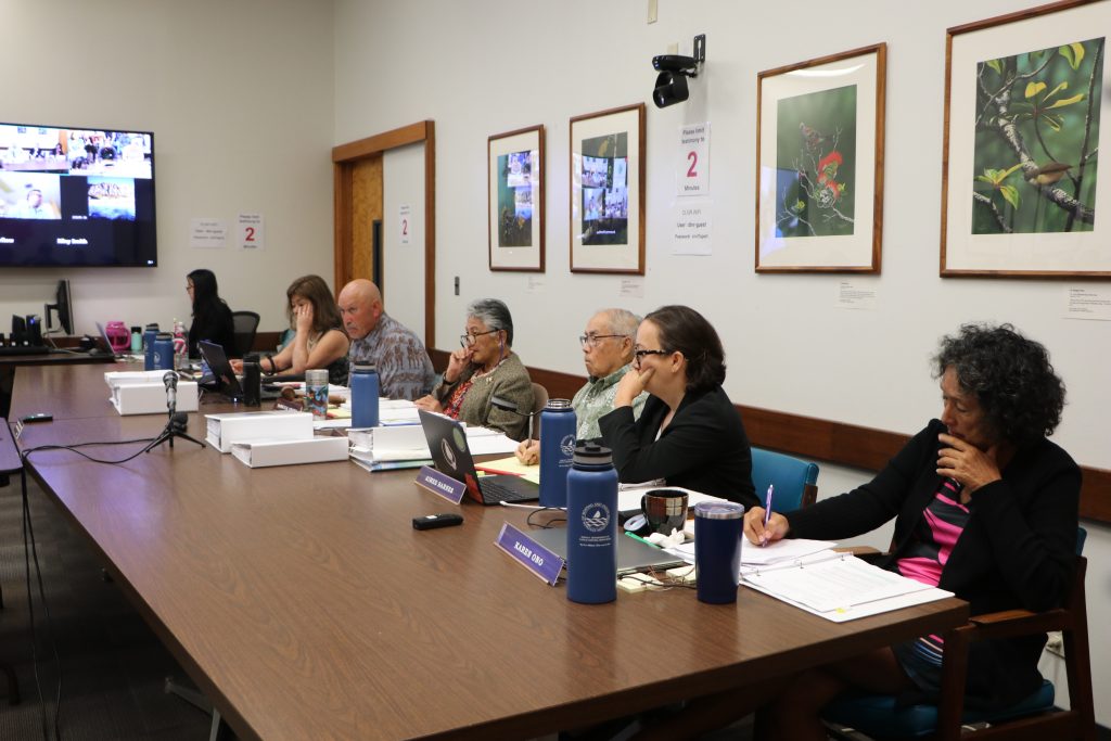 The seven-member Board of Land and Natural Resources voted 5-2 to not accept the U.S. Armyʻs FInal Environmental Impact Statement for Pōhakuloa Training Area on the Big Island. (Photo Courtesy: Department of Land and Natural Resources)