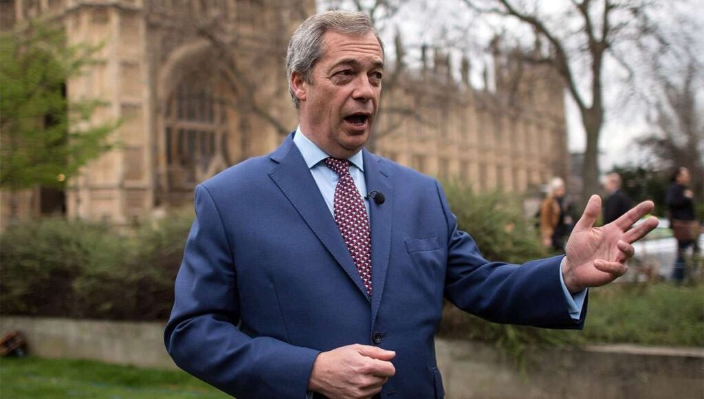 Nigel Farage to spend VE Day celebrations reminiscing about  the time he addressed a far-right rally in Germany