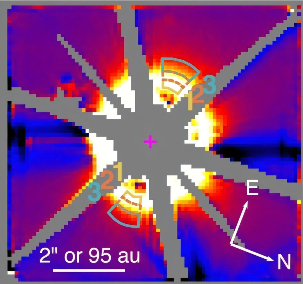 Water ice detected in a debris disk around young nearby star