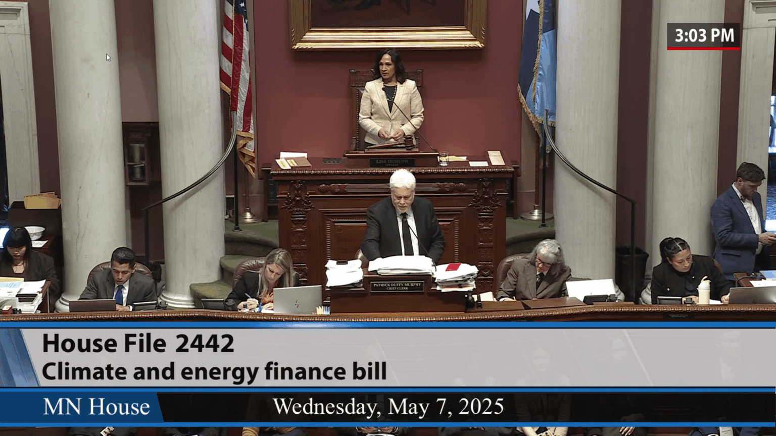 The Minnesota House of Representatives passes the Energy Finance Bill