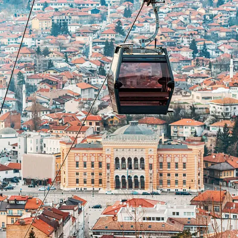 View Of Sarajevo From Its Cable Car, Bosnia and Herzegovina, Southeastern Europe