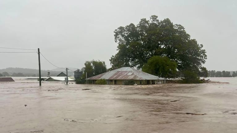 A property inundated in the flood crisis.