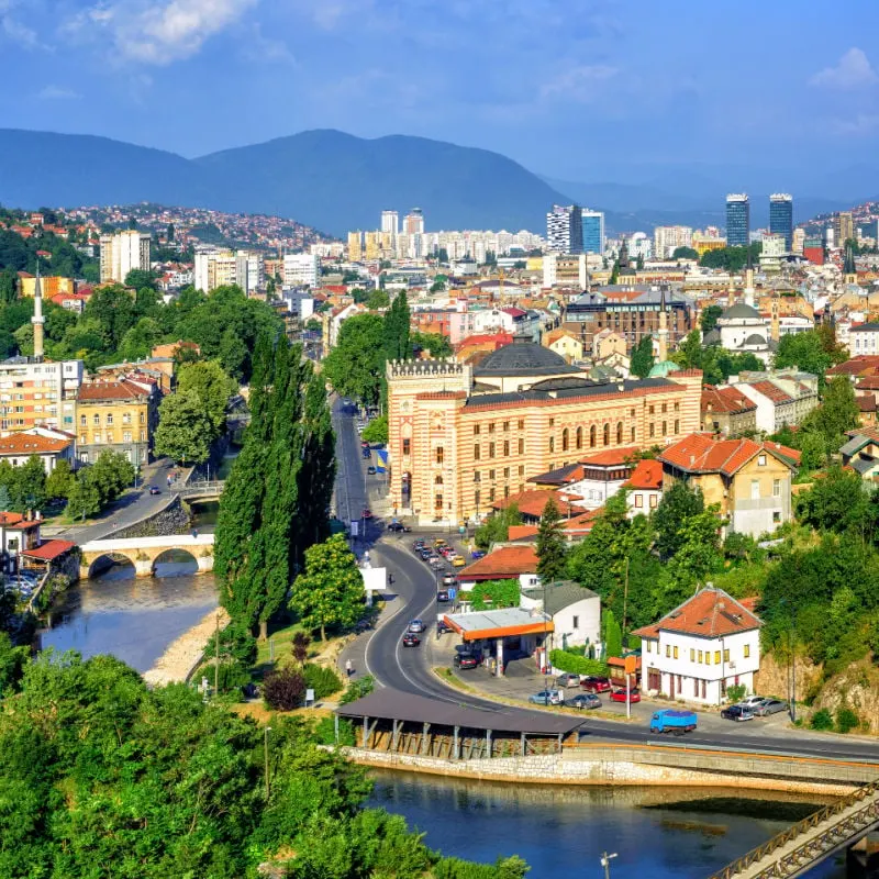 aerial view of sarajevo