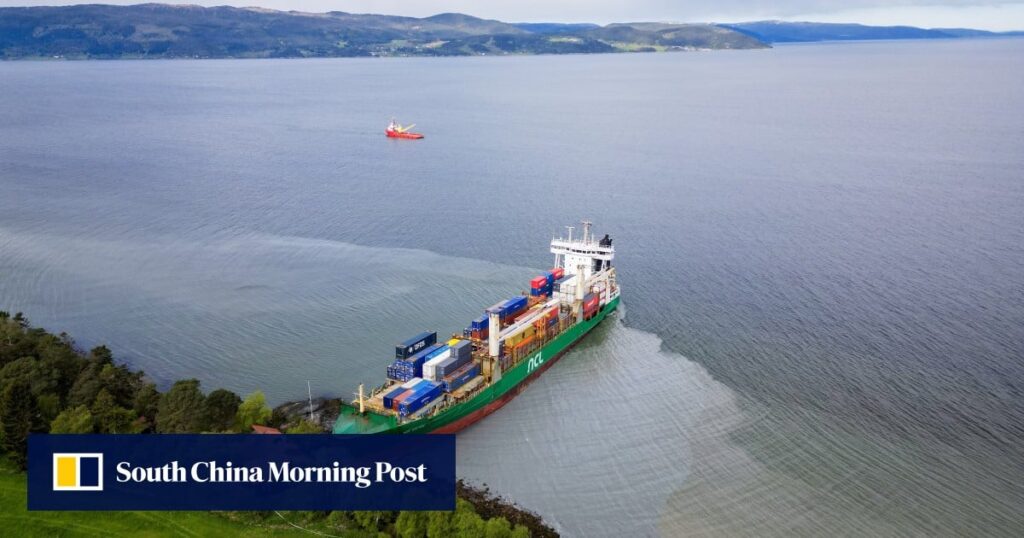 Norway cabin owner sleeps on as cargo ship runs aground outside Norway cabin owner sleeps on as cargo ship runs aground outside