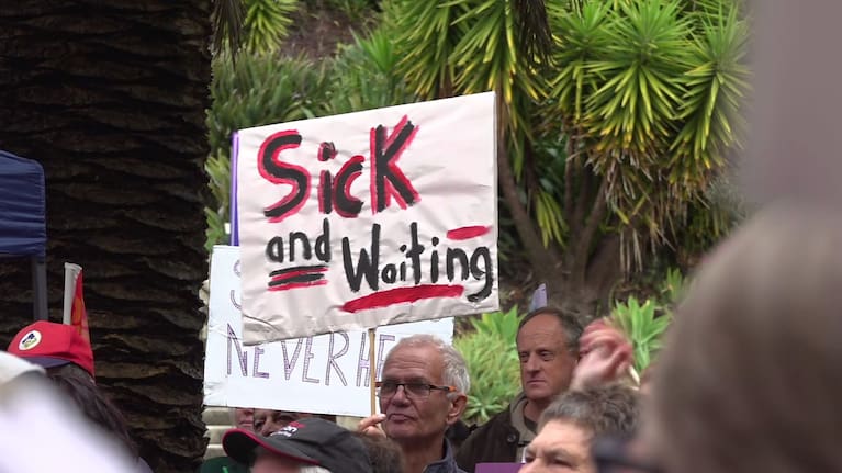 Doctors rally in Nelson. 