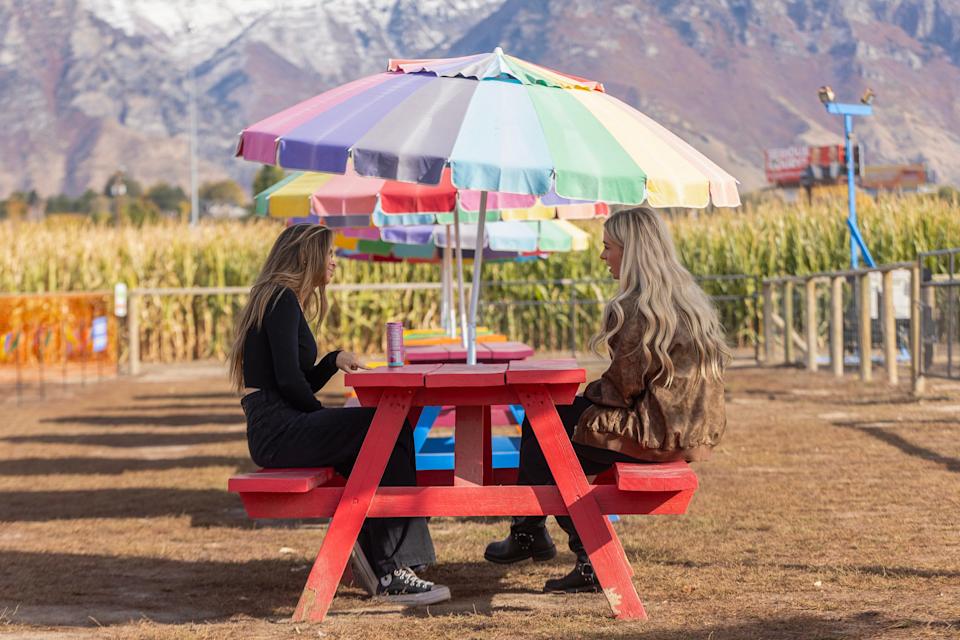 "The Secret Lives of Mormon Wives" stars Taylor Frankie Paul and Miranda McWhorter during season two.
