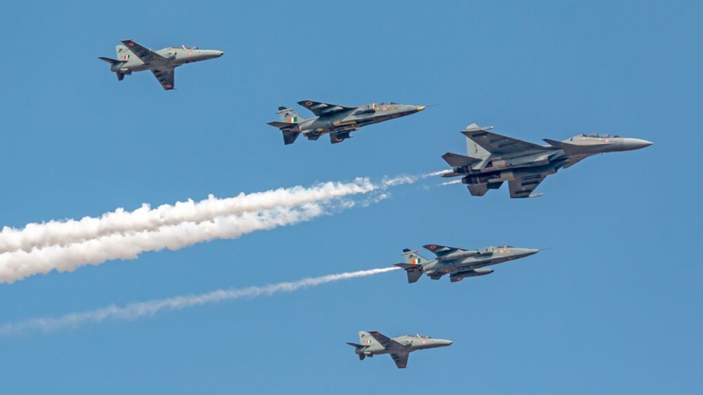 An air demonstration by the Indian Air Force.